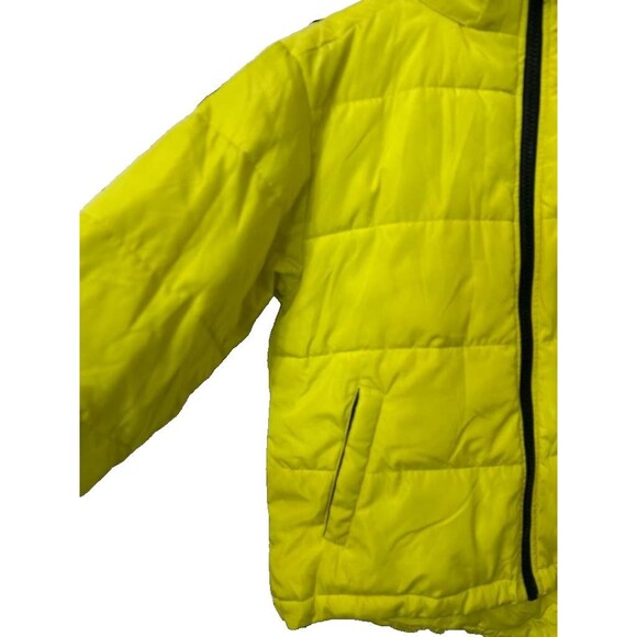 Sanctuary Cropped Puffa Jacket Women Medium Acid Green Winter Outerwear - Picture 2 of 6